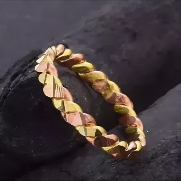 Twisted Elegance Gold-Copper Ring