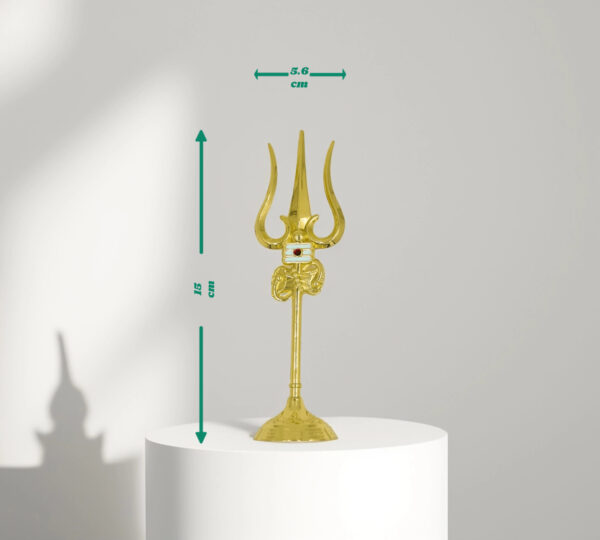 Divine Golden Trishul with Damru – Lord Shiva’s Sacred Symbol - Image 4