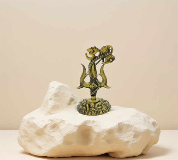 Divine Mahadev Trishul with Snake & Om – Spiritual Table Decore