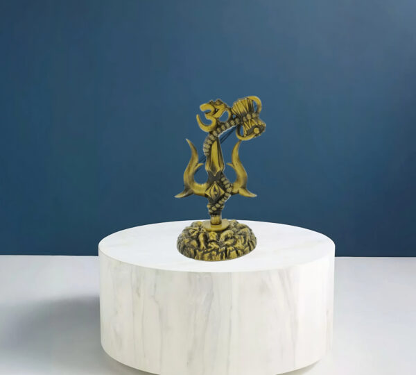 Divine Mahadev Trishul with Snake & Om – Spiritual Table Decore - Image 3