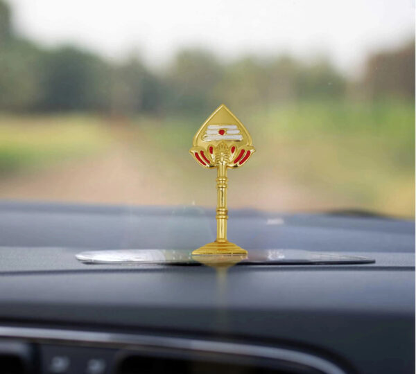Divine Gold-Plated Shree Ram Tilak Symbol on Stand - Image 4
