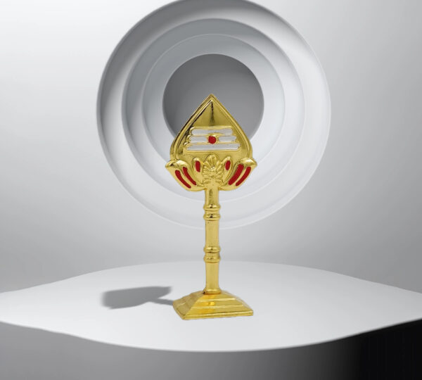 Divine Gold-Plated Shree Ram Tilak Symbol on Stand - Image 3