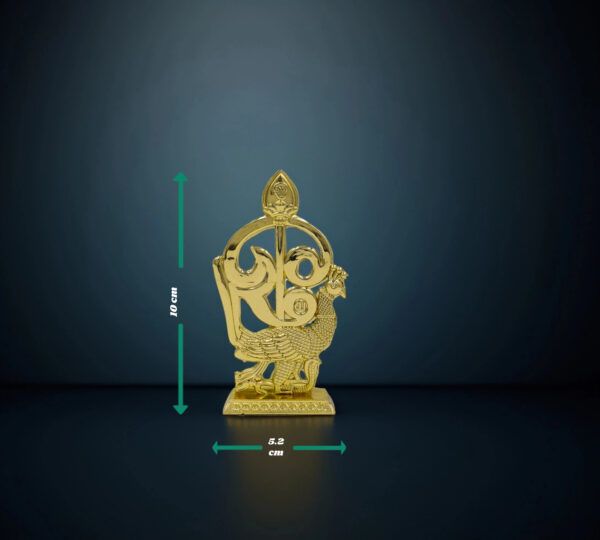Gold-Plated Om Murugan Vel Idol – Divine Symbol of Strength & Wisdom - Image 3