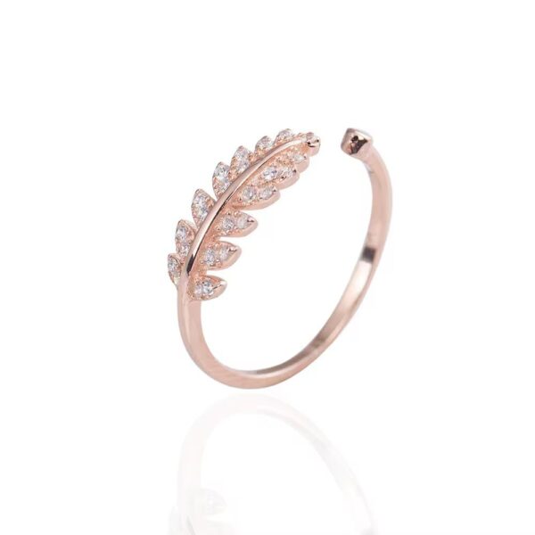 Rose Gold Leaf – Rose Gold Adjustable Ring