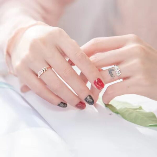 Silver Leaf – Silver Adjustable Ring - Image 2
