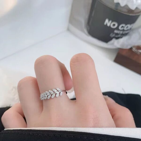 Silver Leaf – Silver Adjustable Ring - Image 3