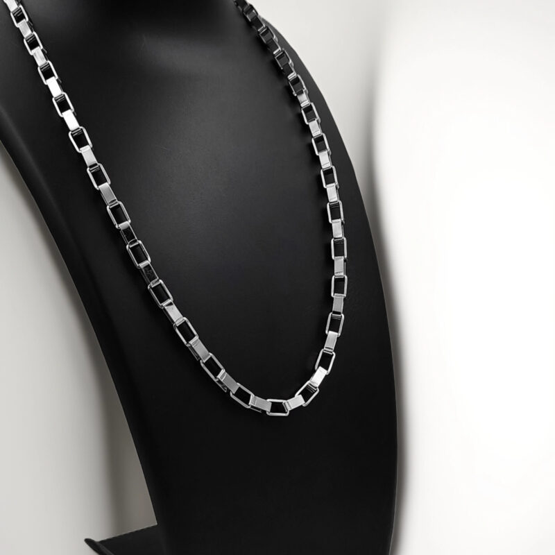 Modern Stainless Steel Box Link Chain – Sleek & Stylish Men's Necklace