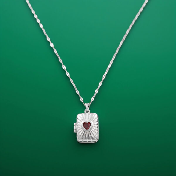 Silver Heart Glow – Dual Charm Necklace - Image 3