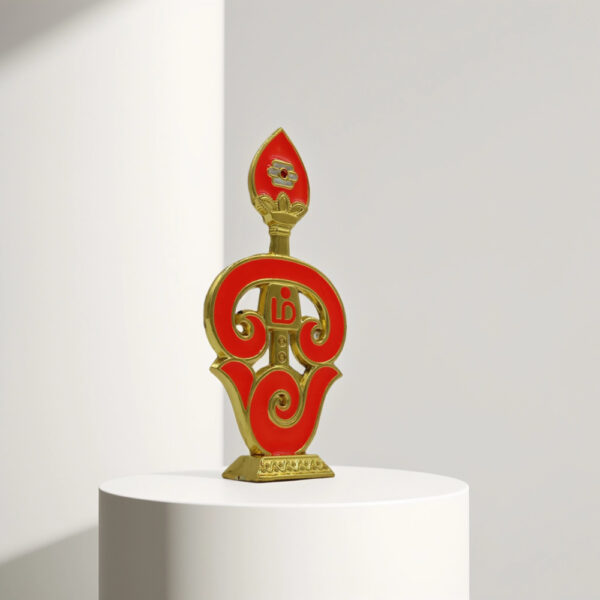 Divine Vel Symbol with Tamil "Ma" – Gold-Plated Spiritual Idol - Image 2