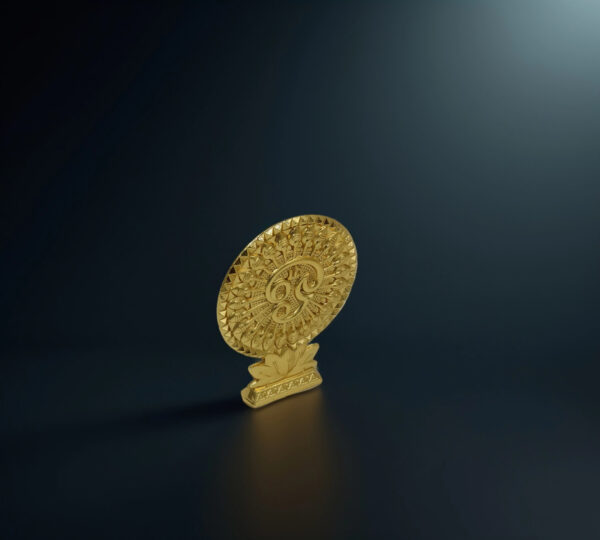 Divine Gold-Plated Om Chakra Idol – Sacred Energy Symbol - Image 3
