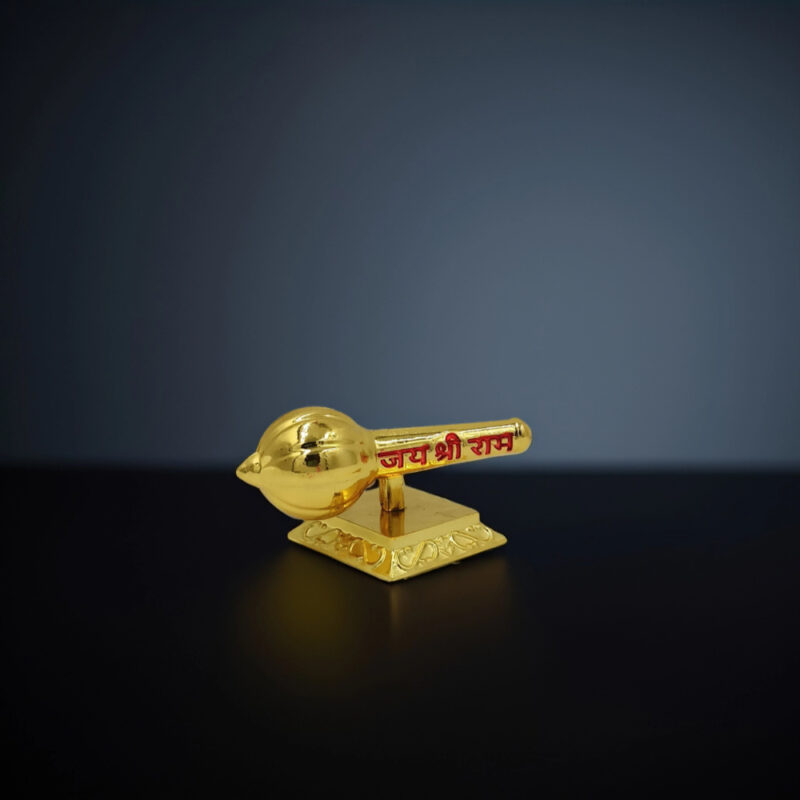 Divine Hanuman Mini Gada on Stand – Gold Finish