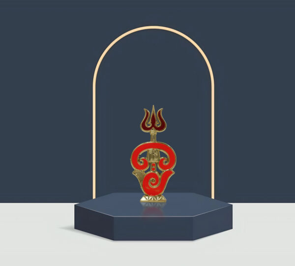 Divine Om Trishul Namah Brass Idol - Image 2