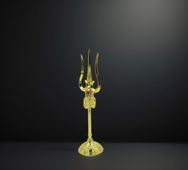 Divine Golden Trishul with Damru – Lord Shiva’s Sacred Symbol - Image 2