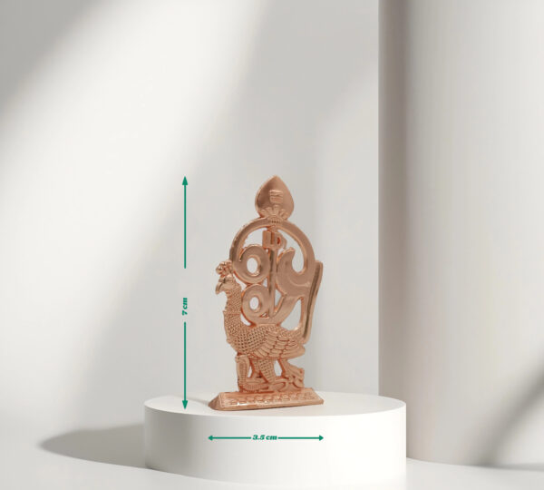 Divine Copper Vel with Mayil (Peacock) – Sacred Symbol of Lord Murugan - Image 3
