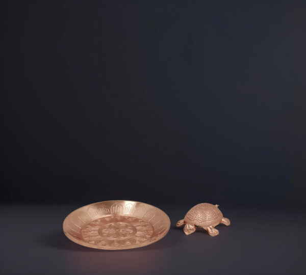 Golden Vastu Tortoise with Engraved Plate