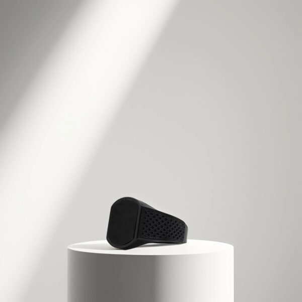 Obsidian Apex Black Ring for Men - Image 3