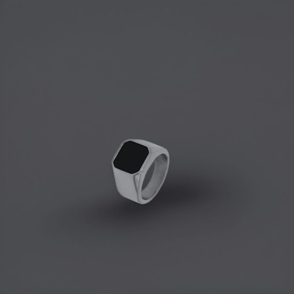 Obsidian Monarch Silver Ring