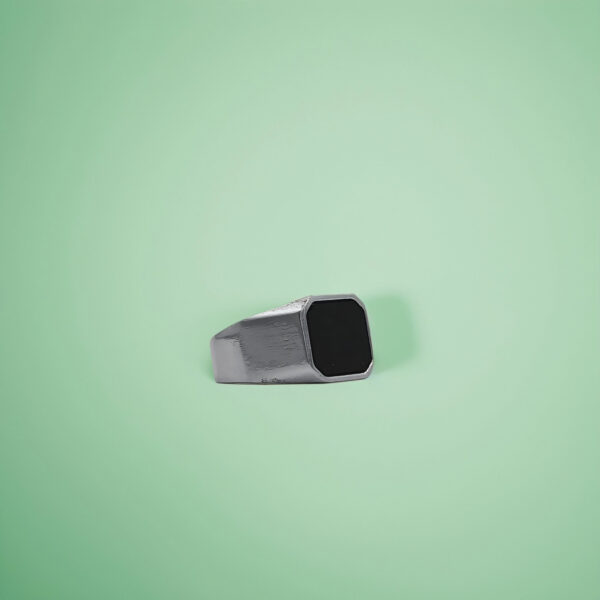 Obsidian Monarch Silver Ring - Image 4