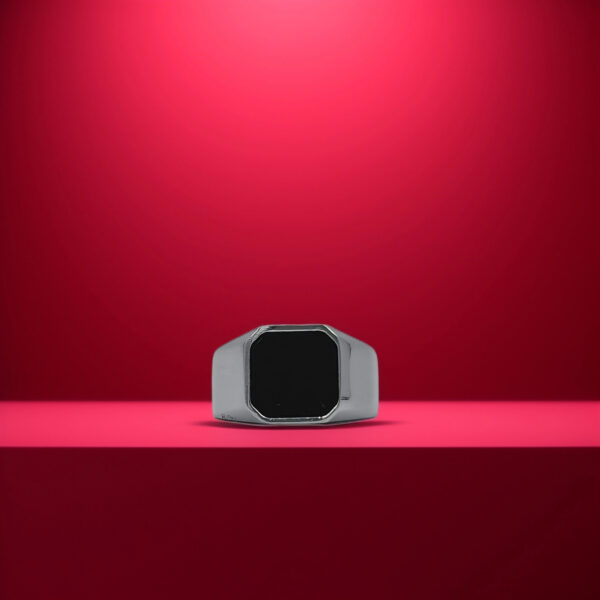 Obsidian Monarch Silver Ring - Image 2