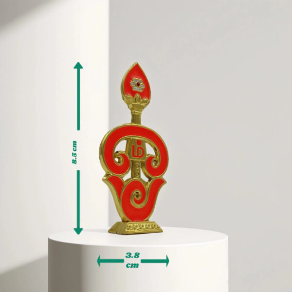 Divine Vel Symbol with Tamil "Ma" – Gold-Plated Spiritual Idol - Image 3