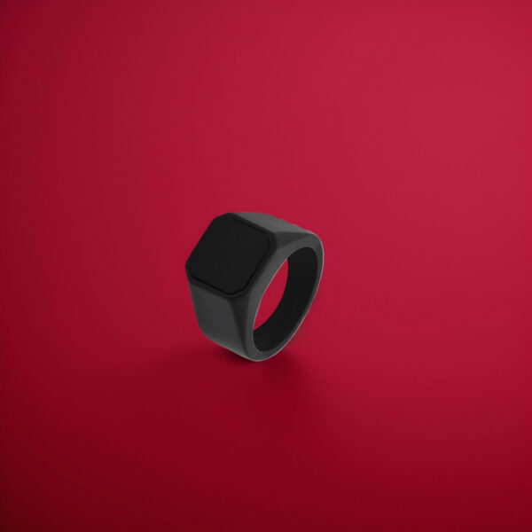 Obsidian Hex Black Ring - Image 3