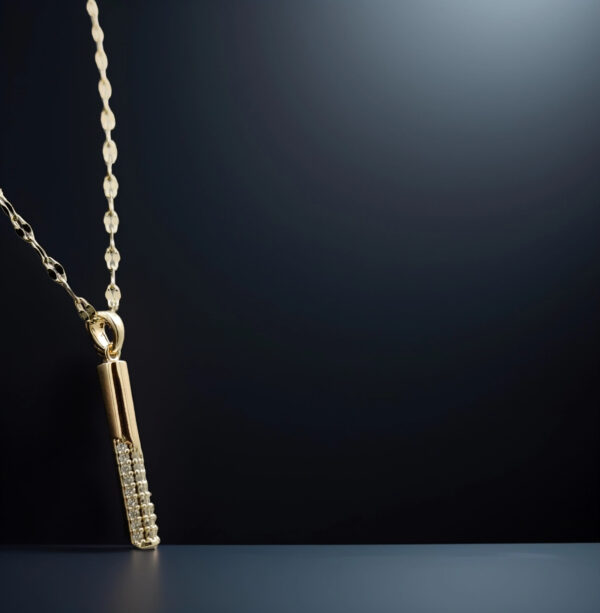 Golden Strike – Baseball Bat Pendant Necklace