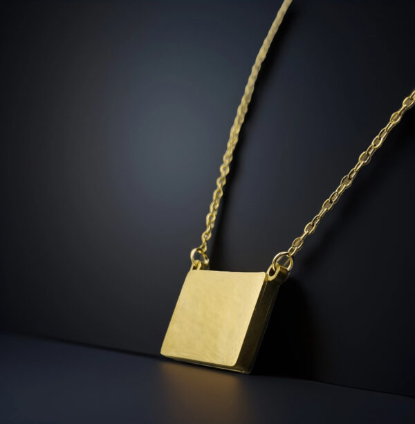 Golden Legacy – Engravable Square Pendant Necklace