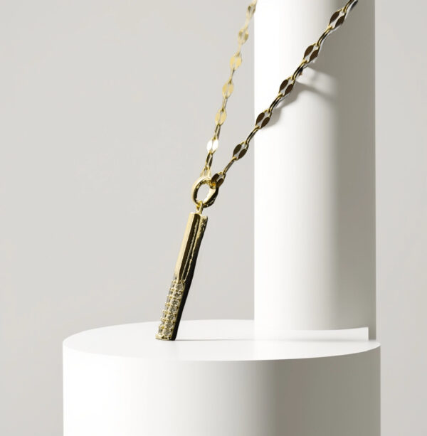 Golden Strike – Baseball Bat Pendant Necklace - Image 2