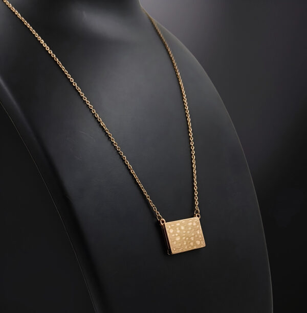 Golden Legacy – Engravable Square Pendant Necklace - Image 3