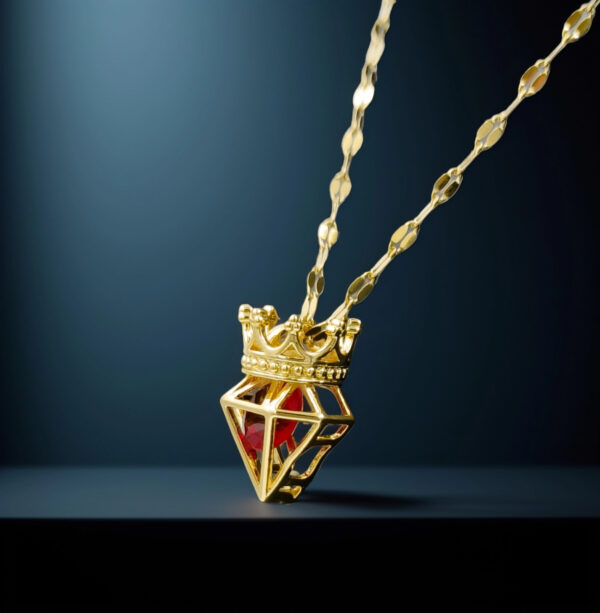 Royal Heart Crown Pendant – Majestic Love