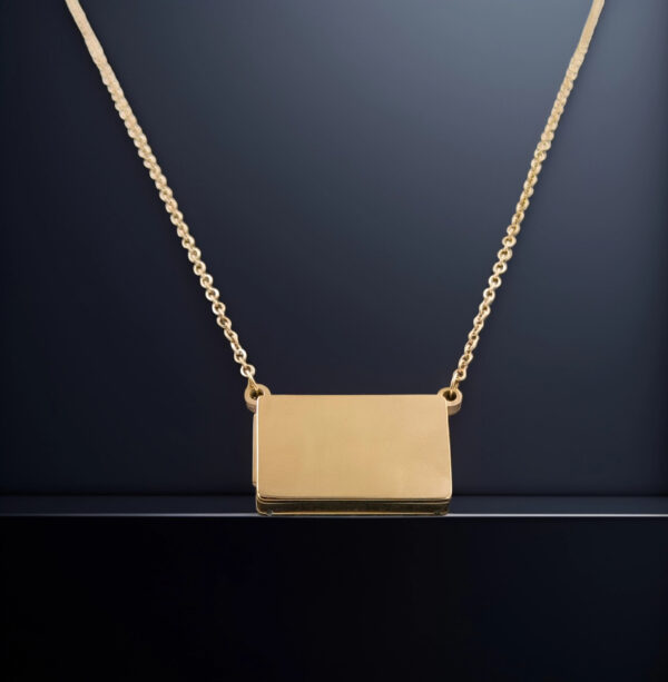 Golden Legacy – Engravable Square Pendant Necklace - Image 4
