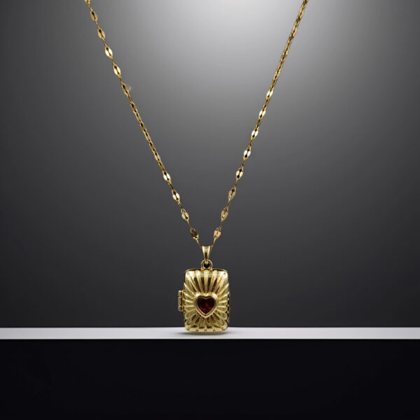 Golden Heart Glow – Dual Charm Necklace - Image 2